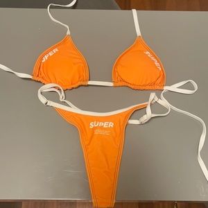 Color super micro thong bikini - Orange